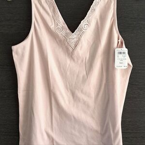 New Nordstrom Elegant Sand Lace Trim Cami